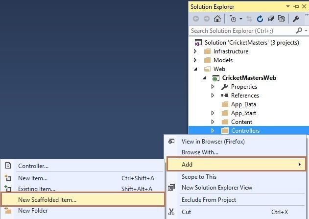 Adding New Scaffolded Item